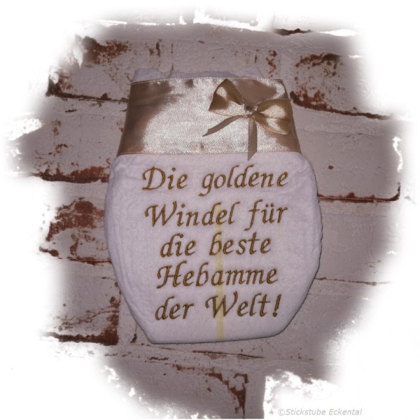 Goldene Windel für Hebamme